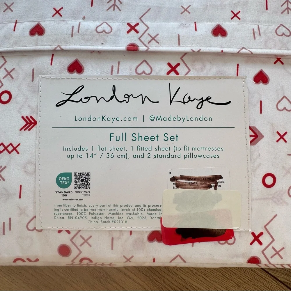London Kaye Full Sheet Set Xoxo Valentine’s Day